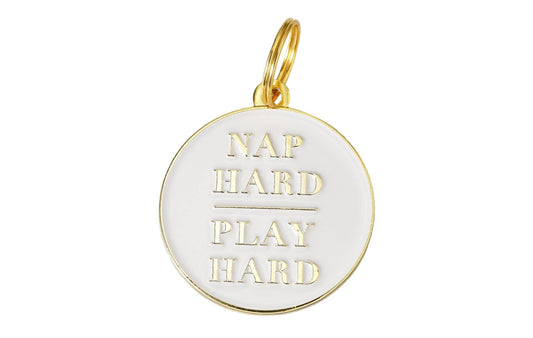 Nap Hard Play Hard Collar Tag